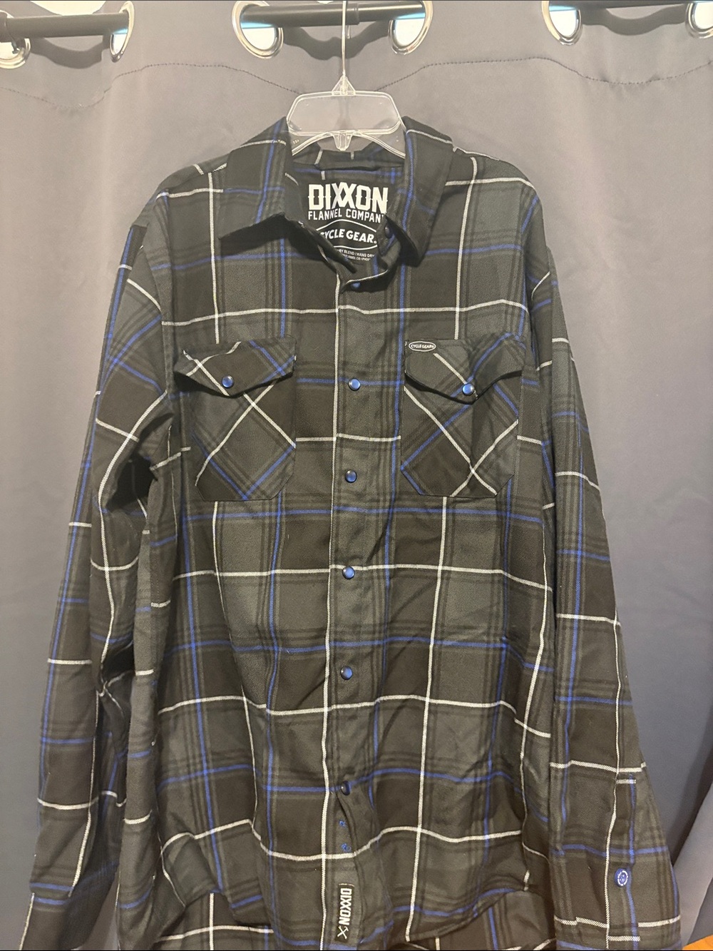 DIXXON Black Plaid Lightweight Shirt Jacket with Blue Accents